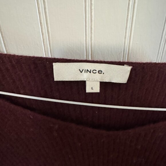 Vince Color-blocked Red Wool & Cashmere-blend Sweater (Size L) - Picture 3 of 3